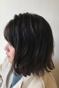 ブラックを調合したヘアカラー/透明感ブラック